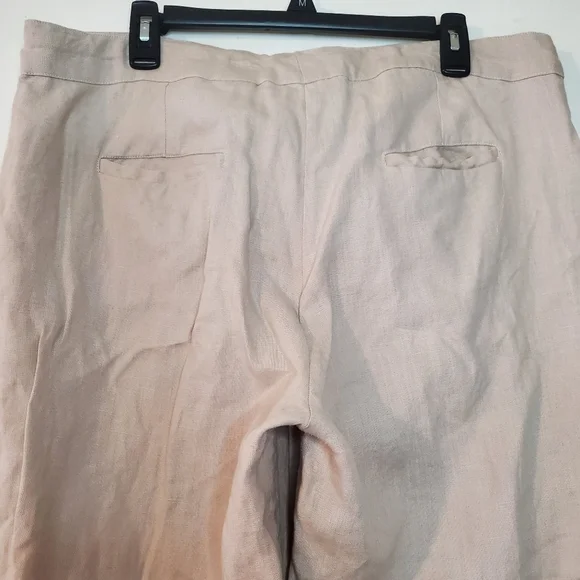 Fabindia Linen Pants Size XL Womens Highwaist Cropped Coastal - Picture 6 of 11